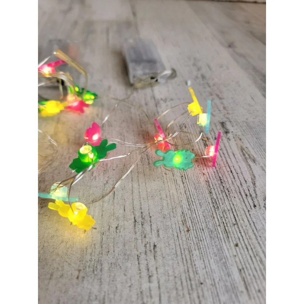 Easter string light mini bunny set spring decor home‎